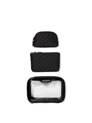 Victoria's Secret Black Travel Trio Makeup Bag - Image 1 of 5