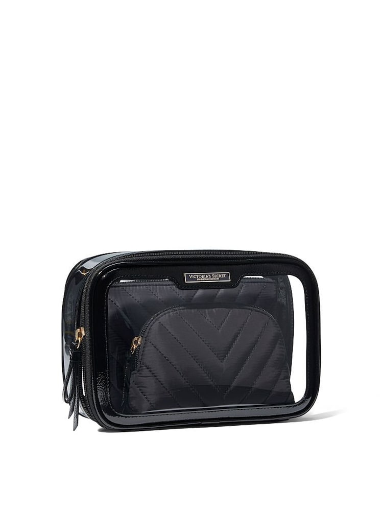 Victoria's Secret Black Travel Trio Makeup Bag - Image 2 of 5