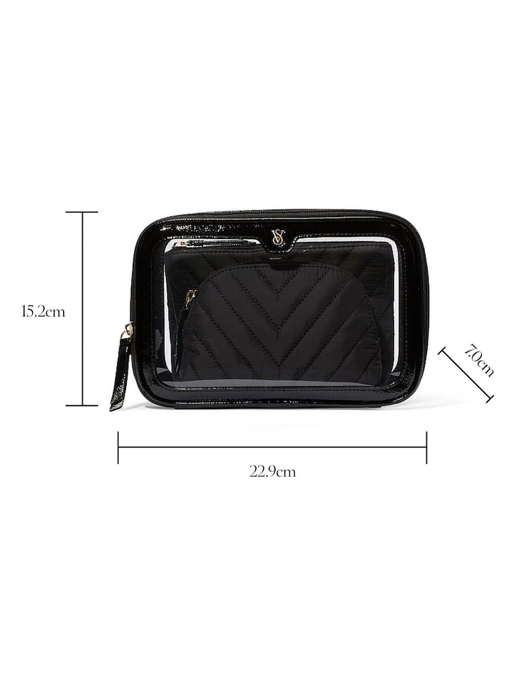 Victoria's Secret Black Travel Trio Makeup Bag - Image 5 of 5
