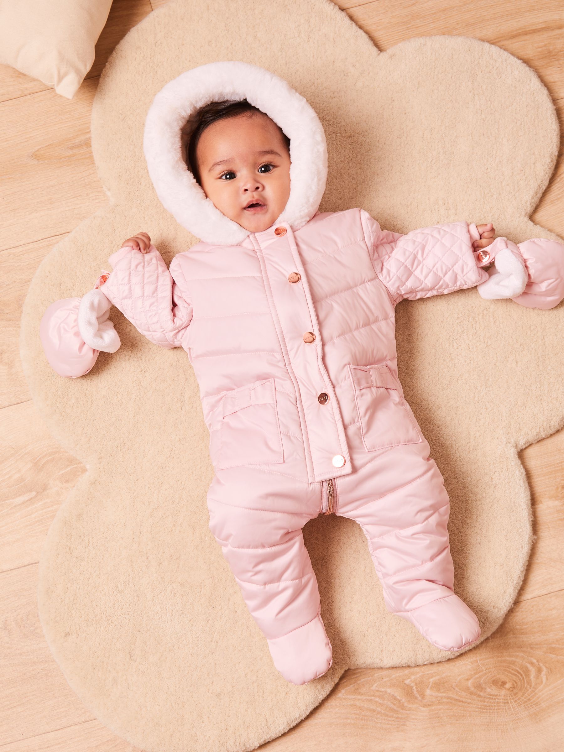 Baby snowsuit with fur hood online