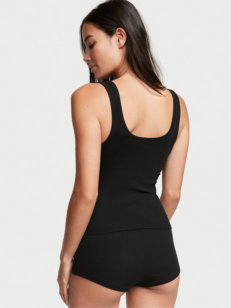 Victoria's Secret Black Ribbed Modal Short Pyjamas - Image 2 of 4 Victoria's Secret Black Ribbed Modal Short Pyjamas - Image 2 of 4