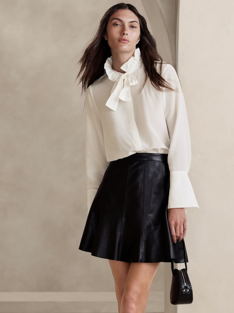 Banana Republic White Yadra Silk Blouse - Image 1 of 4 Banana Republic White Yadra Silk Blouse - Image 1 of 4