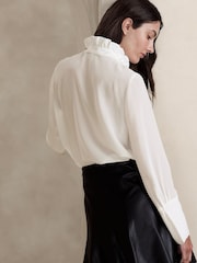 Banana Republic White Yadra Silk Blouse - Image 2 of 4