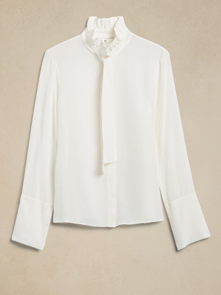 Banana Republic White Yadra Silk Blouse - Image 4 of 4 Banana Republic White Yadra Silk Blouse - Image 4 of 4
