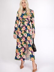Little Mistress Multi X Vogue Printed Midaxi Dress - Image 1 of 4