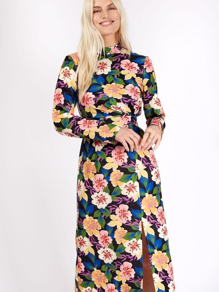 Little Mistress Multi X Vogue Printed Midaxi Dress - Image 2 of 4