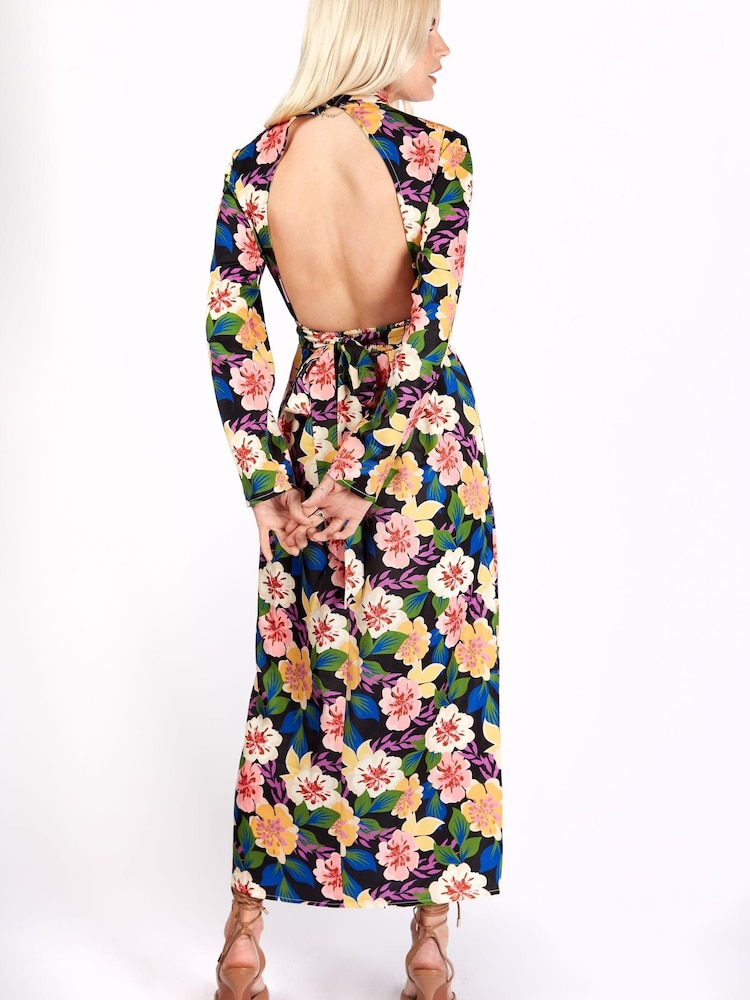 Little Mistress Multi X Vogue Printed Midaxi Dress - Image 4 of 4