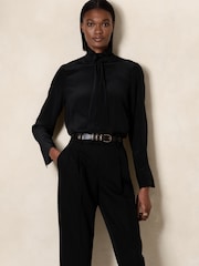 Banana Republic Black Yadra Silk Blouse - Image 1 of 2
