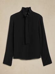 Banana Republic Black Yadra Silk Blouse - Image 2 of 2