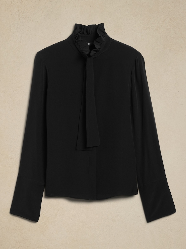 Banana Republic Black Yadra Silk Blouse - Image 2 of 2