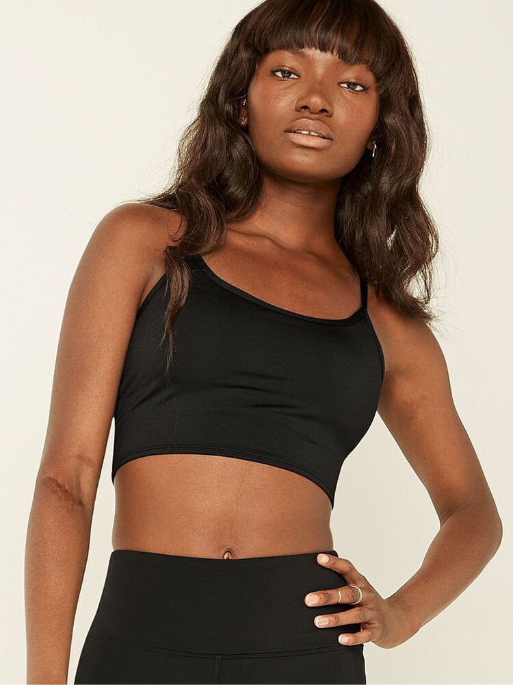 Victoria's Secret PINK Pure Black Seamless Lightly Lined Low Impact Sports Bra - Image 1 of 3