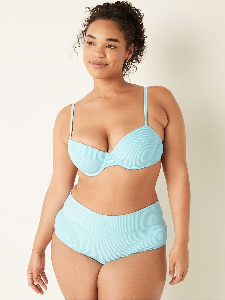 Victoria's Secret PINK Crinkle High Waist Shortie Swim Bottom - Image 1 of 4 Victoria's Secret PINK Crinkle High Waist Shortie Swim Bottom - Image 1 of 4