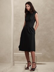 Banana Republic Black Rabia Ponte Midi Dress - Image 1 of 2