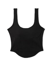 Victoria's Secret PINK Pure Black Cotton Corset Bralette - Image 4 of 4