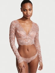 Victoria's Secret Allure Shimmer Long Sleeve Bra Top - Image 1 of 4