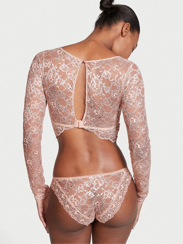 Victoria's Secret Allure Shimmer Long Sleeve Bra Top - Image 2 of 4 Victoria's Secret Allure Shimmer Long Sleeve Bra Top - Image 2 of 4