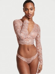 Victoria's Secret Allure Shimmer Long Sleeve Bra Top - Image 3 of 4