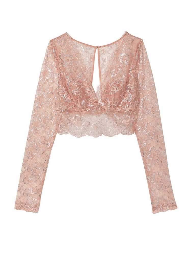 Victoria's Secret Allure Shimmer Long Sleeve Bra Top - Image 4 of 4 Victoria's Secret Allure Shimmer Long Sleeve Bra Top - Image 4 of 4