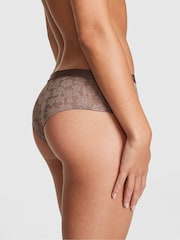 Victoria's Secret PINK Iced Coffee Brown Tossed Floral Lace Cheekster Knickers - Image 2 of 4
