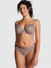 Victoria's Secret PINK Iced Coffee Brown Tossed Floral Lace Cheekster Knickers - Image 3 of 4