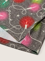 Victoria's Secret PINK Dark Charcoal Holiday Lights Cozy LongSleeve Sleep Shirt - Image 3 of 3