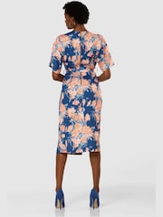 Closet Blue Multi Floral Print London Kimono Aline Dress - Image 4 of 5