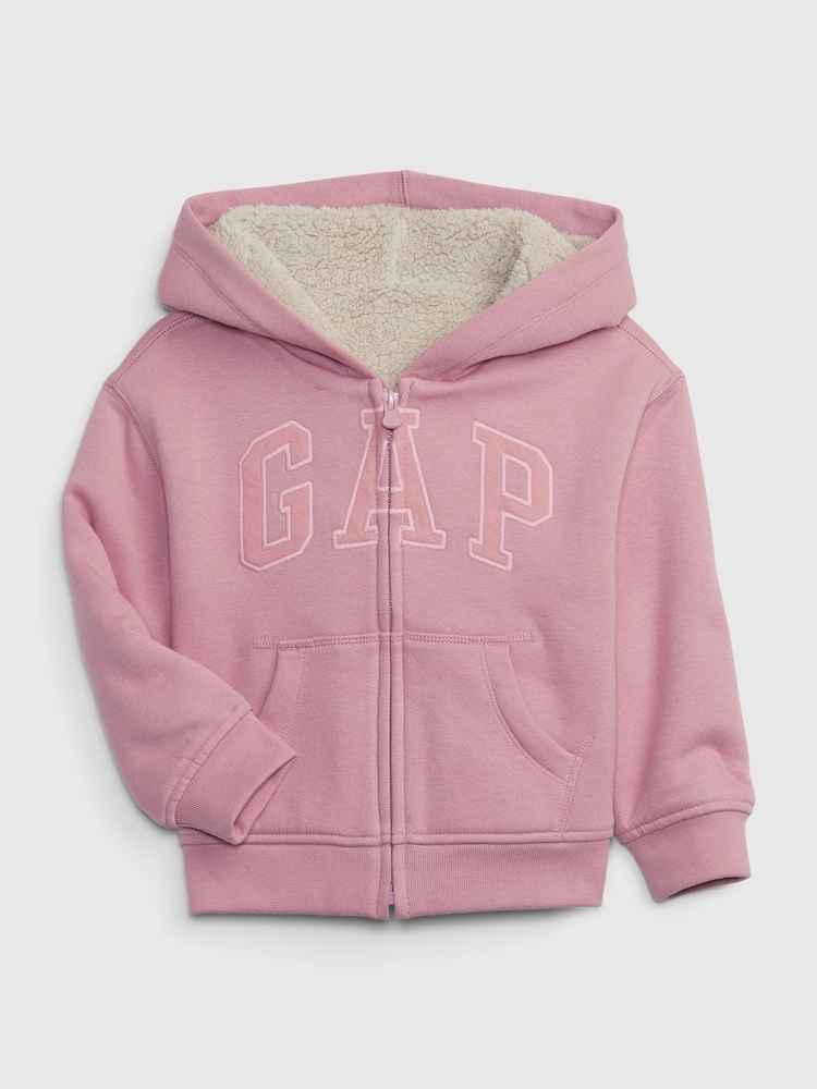 Gap Pink Logo Zip Up Sherpa Lined Hoodie - Image 1 of 1