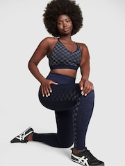 Victoria's Secret PINK Midnight Navy Blue Checkered Seamless Workout Legging Shine - Image 3 of 5