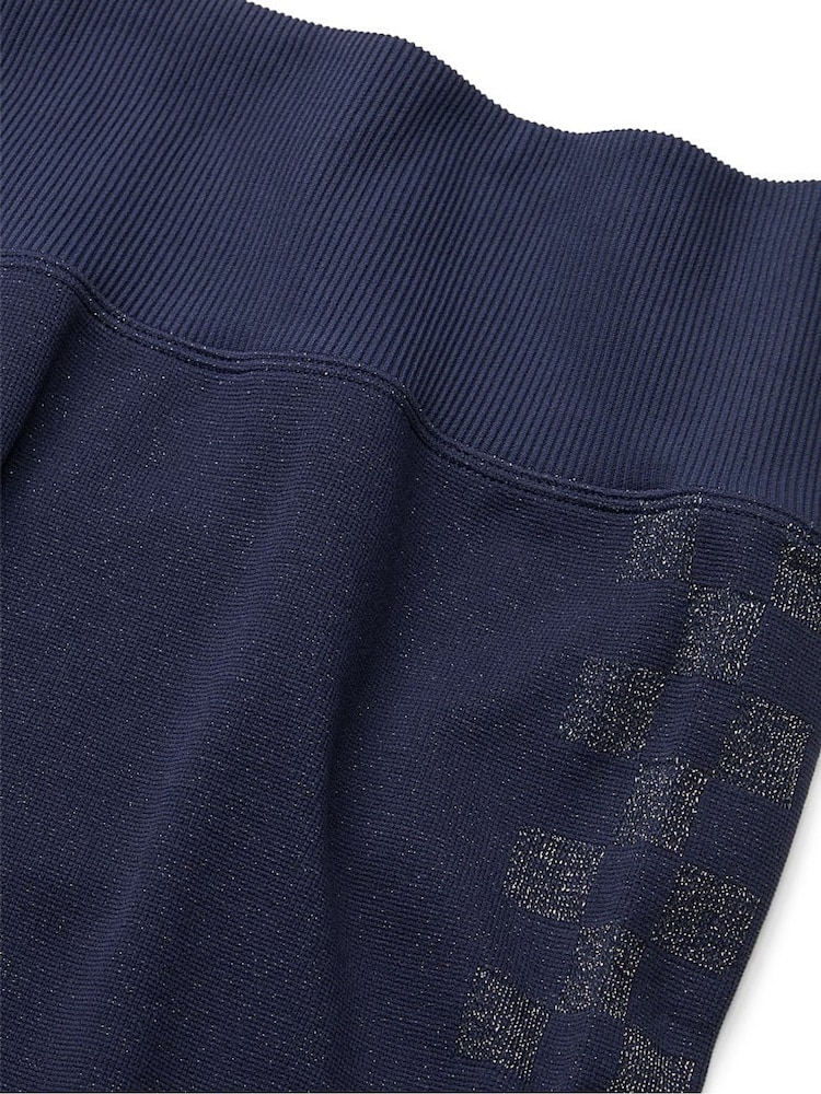 Victoria's Secret PINK Midnight Navy Blue Checkered Seamless Workout Legging Shine - Image 5 of 5