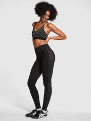 Victoria's Secret PINK Pure Black Checkered Seamless Workout Legging Shine - Image 1 of 5