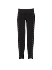 Victoria's Secret PINK Pure Black Checkered Seamless Workout Legging Shine - Image 4 of 5