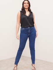 Lipsy Black Curve V Neck Cami Vest Top - Image 4 of 4
