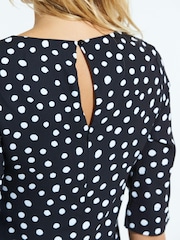 Sosandar Black Ruffle Hem Shift Dress - Image 6 of 6