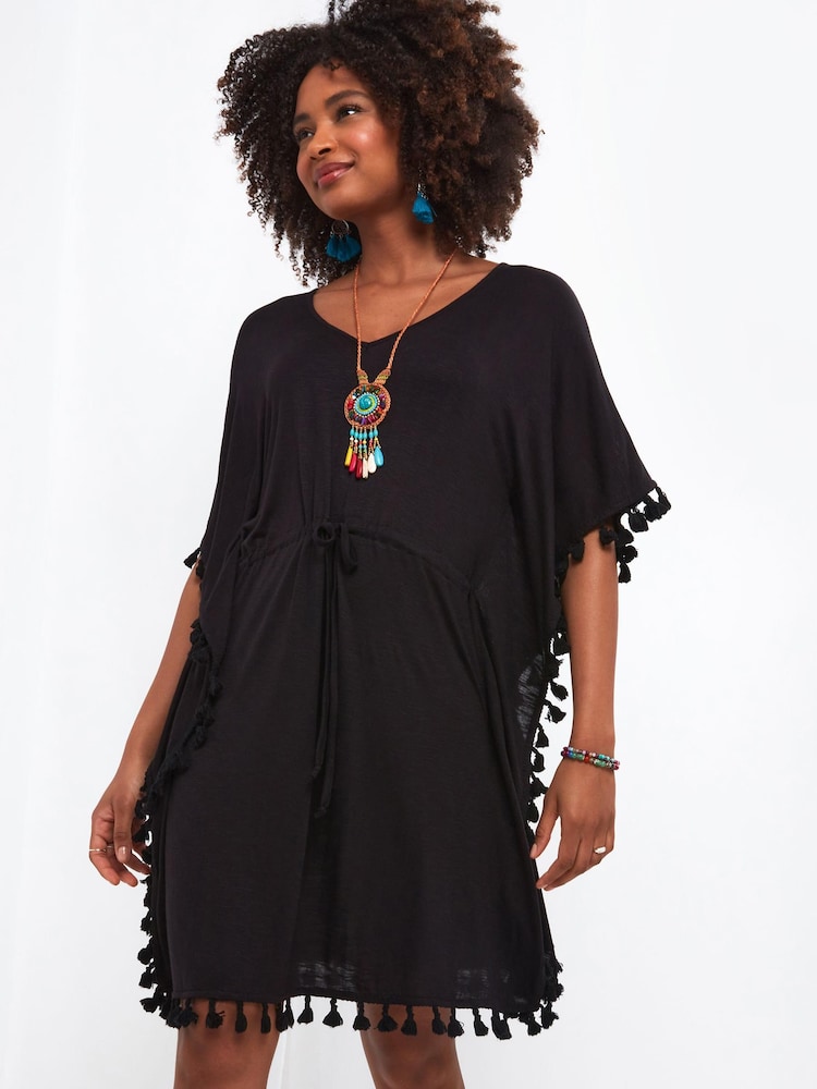 Joe Browns Black Tassel Trim Boho Beach Cover Up - Image 1 of 5