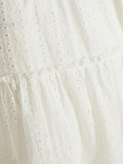 Quiz White Embroidered Wrap Tiered Midi Dress - Image 5 of 6