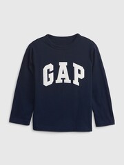 Gap Blue and White Logo 2-Pack Long Sleeve Crew Neck T-Shirts (12mths-5yrs) - Image 2 of 3