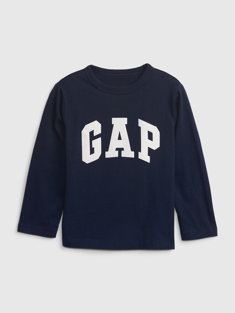 Gap Blue and White Logo 2-Pack Long Sleeve Crew Neck T-Shirts (12mths-5yrs) - Image 2 of 3