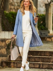 Sosandar Pastel Coat Wool Mix Formal Coat - Image 3 of 4