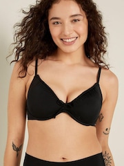 Victoria's Secret PINK Pure Black Ruched Push Up Bikini Top - Image 1 of 4