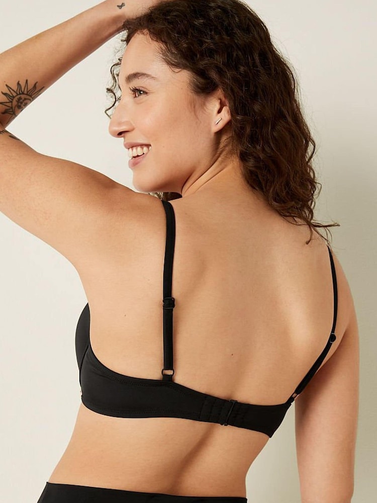 Victoria's Secret PINK Pure Black Ruched Push Up Bikini Top - Image 2 of 4 Victoria's Secret PINK Pure Black Ruched Push Up Bikini Top - Image 2 of 4