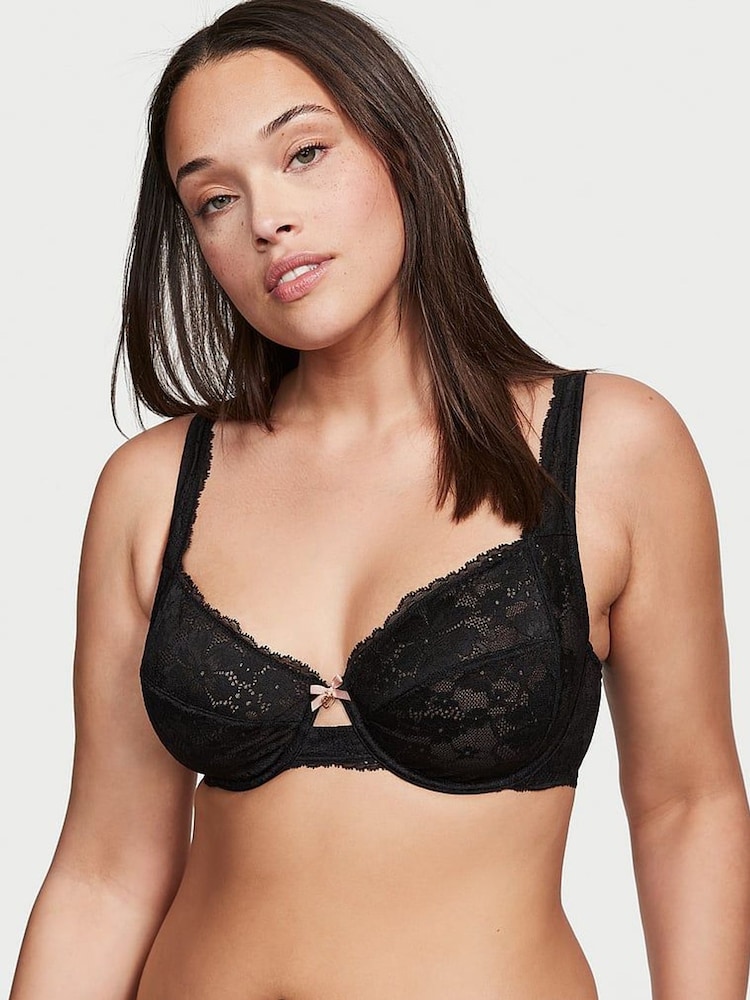 Victoria's Secret Black Lace Unlined Demi Invisible Lift Minimiser Bra - Image 1 of 3 Victoria's Secret Black Lace Unlined Demi Invisible Lift Minimiser Bra - Image 1 of 3
