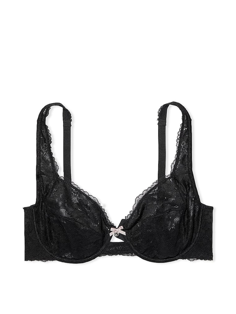 Victoria's Secret Black Lace Unlined Demi Invisible Lift Minimiser Bra - Image 3 of 3 Victoria's Secret Black Lace Unlined Demi Invisible Lift Minimiser Bra - Image 3 of 3