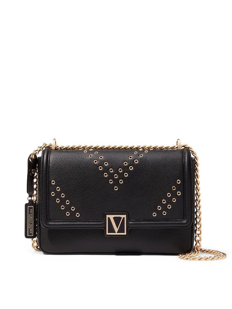 Victoria's Secret Black Grommet Medium Shoulder Bag - Image 1 of 1