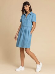 Roman Blue Denim Buttoned Shirt Dress - Image 3 of 5