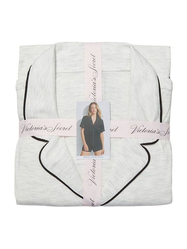 Victoria's Secret Snow Heather Grey Modal Short Pyjamas - Image 4 of 4