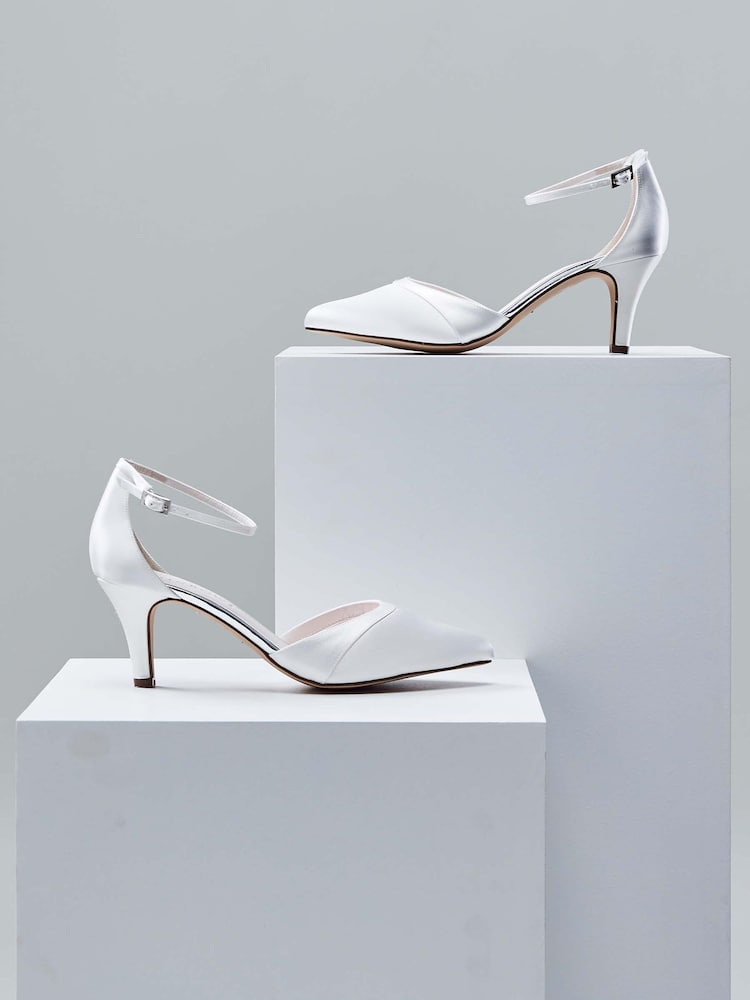 Rainbow Club Ivory Wedding Harper Satin Pointed Bridal Court Shoes - Image 4 of 4