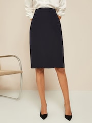 Friends Like These Navy Blue Tailored Pencil Skirt - Image 1 of 4