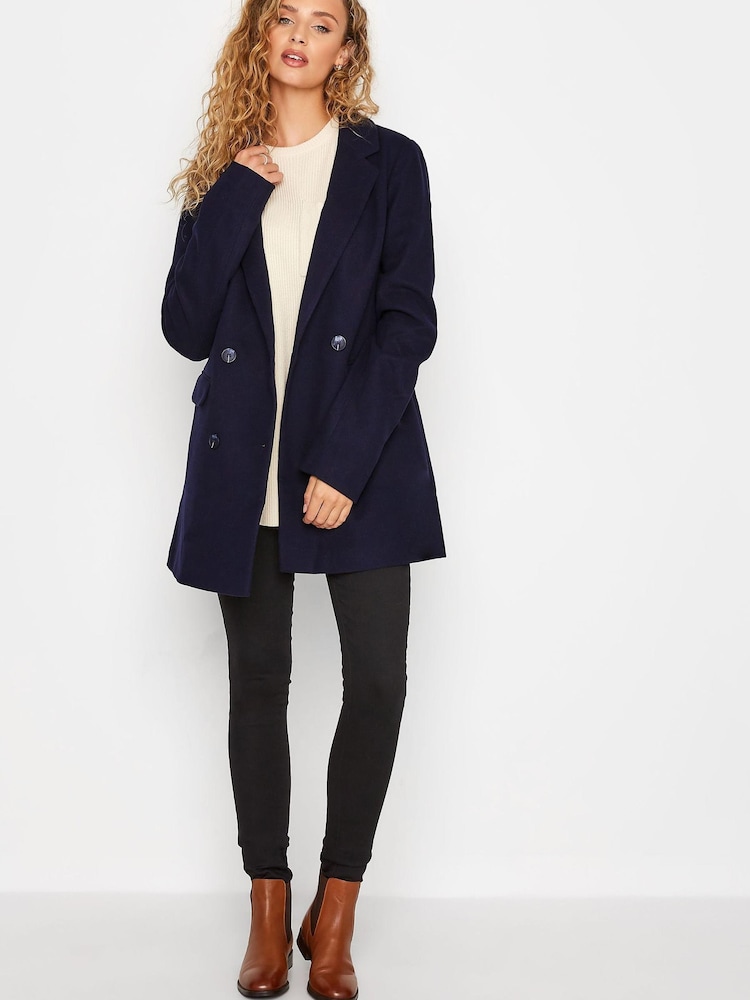 Long Tall Sally Blue Double Breasted Cosy Jacket - Image 2 of 5