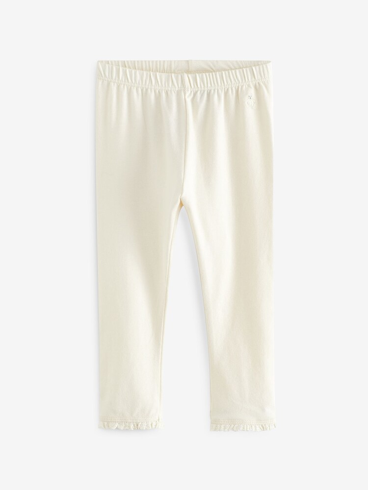 Gap Cream Organic Cotton Ruffle Leggings - Image 1 of 3