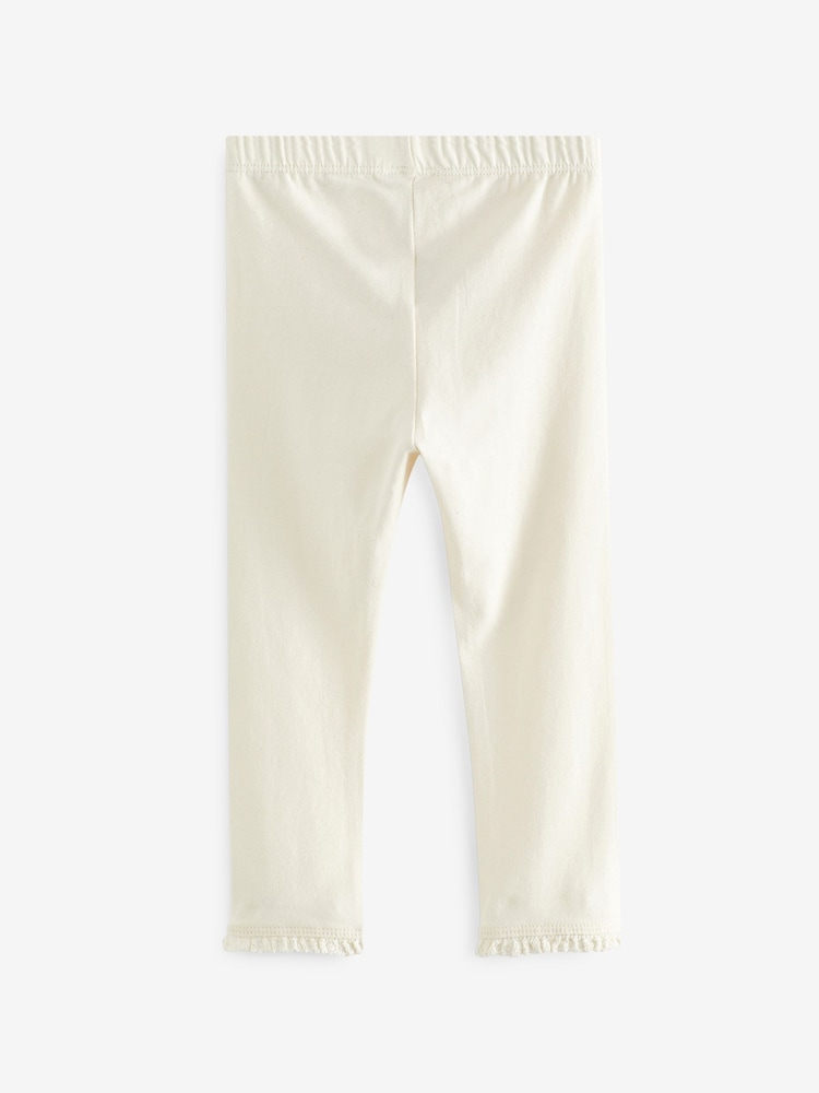 Gap Cream Organic Cotton Ruffle Leggings - Image 2 of 3